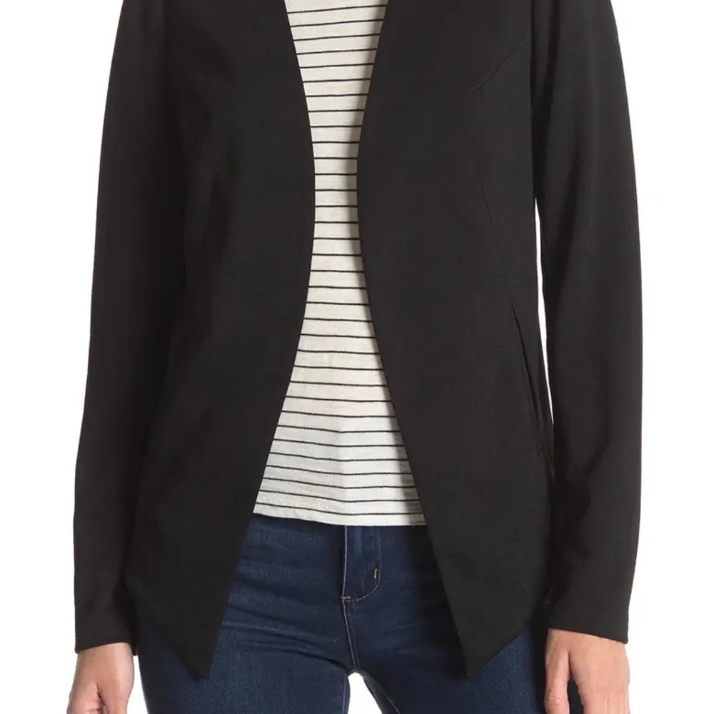 BCBGeneration Women's Open Front Blazer Size XS Black Stretchy Office Workwear